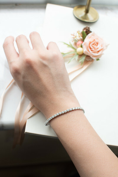 18K Round Shaped 2.7mm 3.25ct diamond tennis bracelet