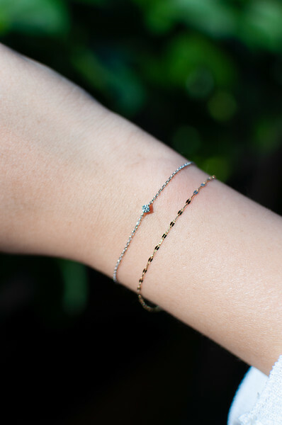 18K single 0.05ct diamond bracelet