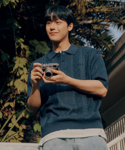 COVERNAT Cool Cable Knit Polo 短袖 海軍藍