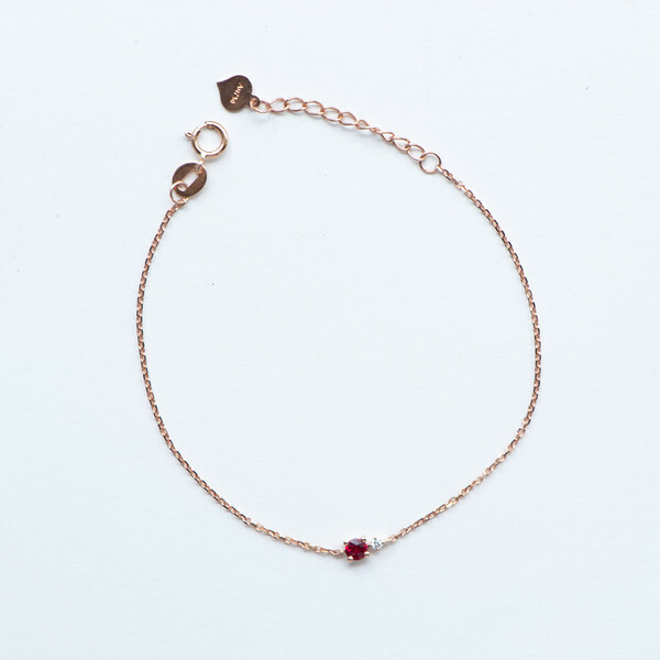 18K Three & A Half Ruby Diamond Bracelet