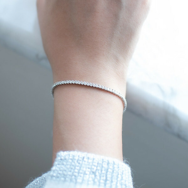 18K Two Prong 1.9mm Diamond Tennis bracelet