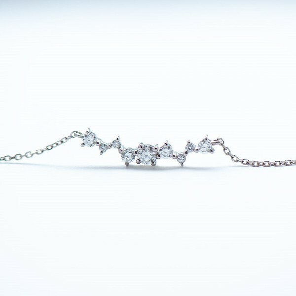 18K irregular diamond bracelet