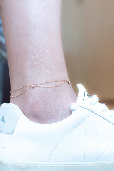 18K Twinke Bell Anklet