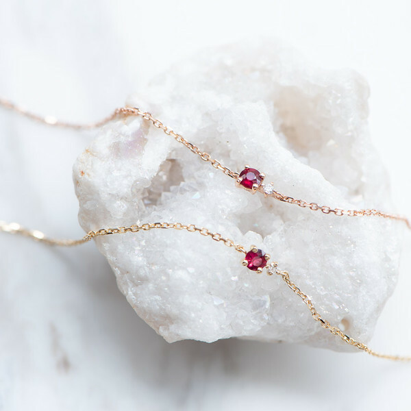 18K Three & A Half Ruby Diamond Bracelet