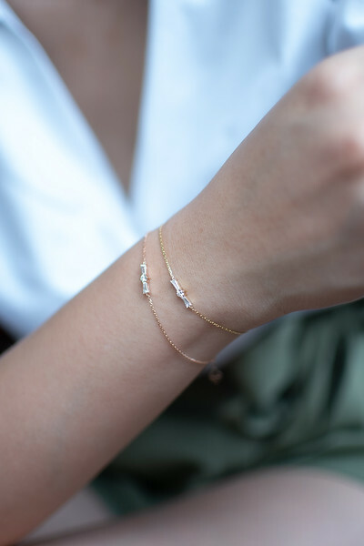 18K Ribbon Diamond Bracelet