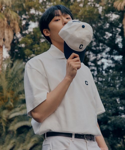 COVERNAT  C LOGO 領口 短袖 白色