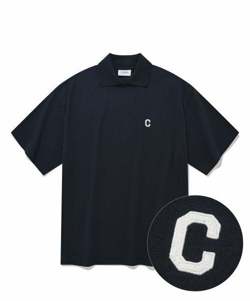 COVERNAT 領子 襯衫 短袖 海軍藍