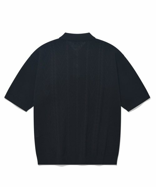 COVERNAT Cool Cable 針織 Polo 短袖 黑色