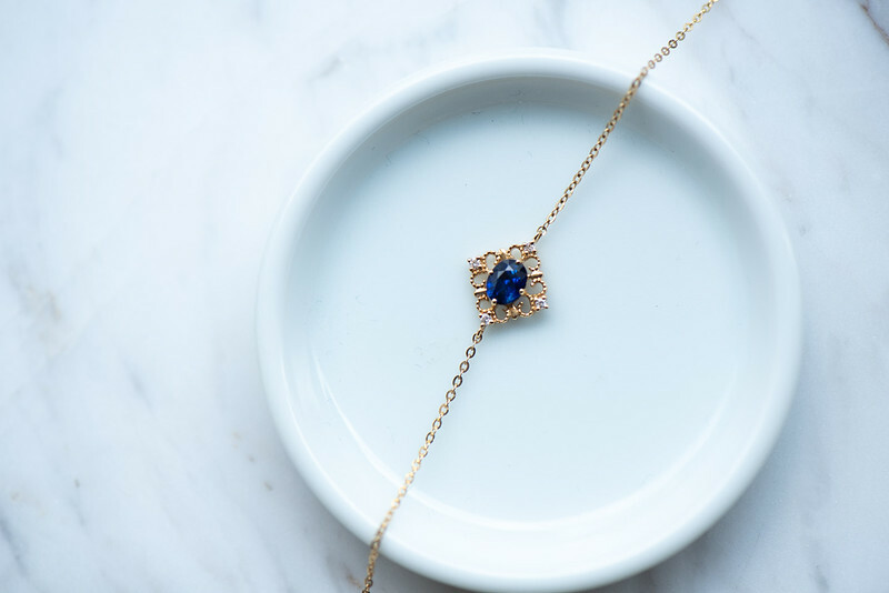 18K Cruz Blue Sapphire Diamond Bracelet