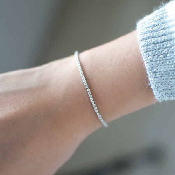 18K Super Mini Diamond 1.3mm Tennis Bracelet