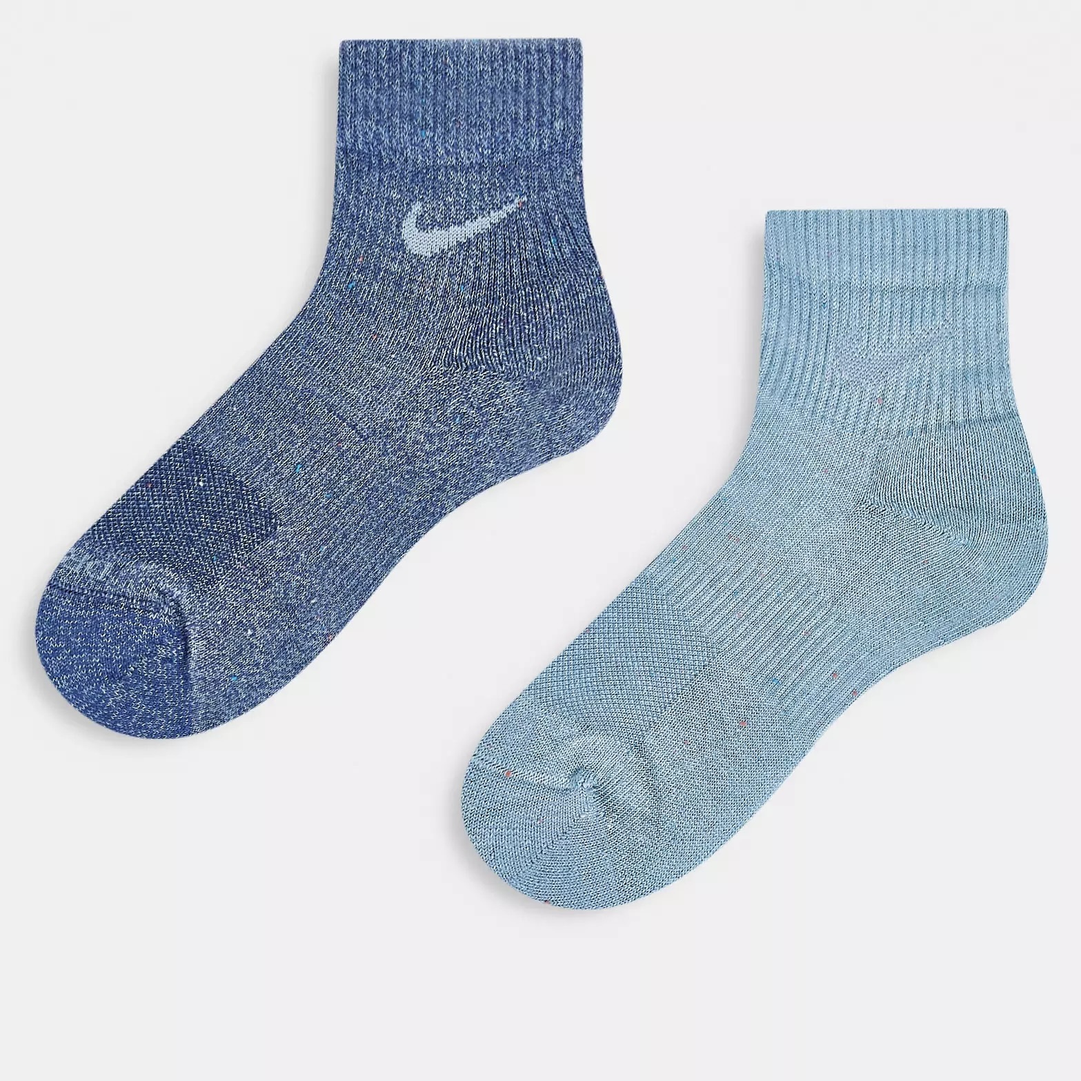 Nike 2 Pack Swoosh Quarter Socks Teal Blue