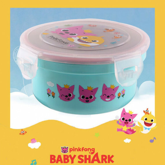 韓國製 Pinkfong x Baby Shark 碰碰狐不鏽鋼多用途有蓋飯碗