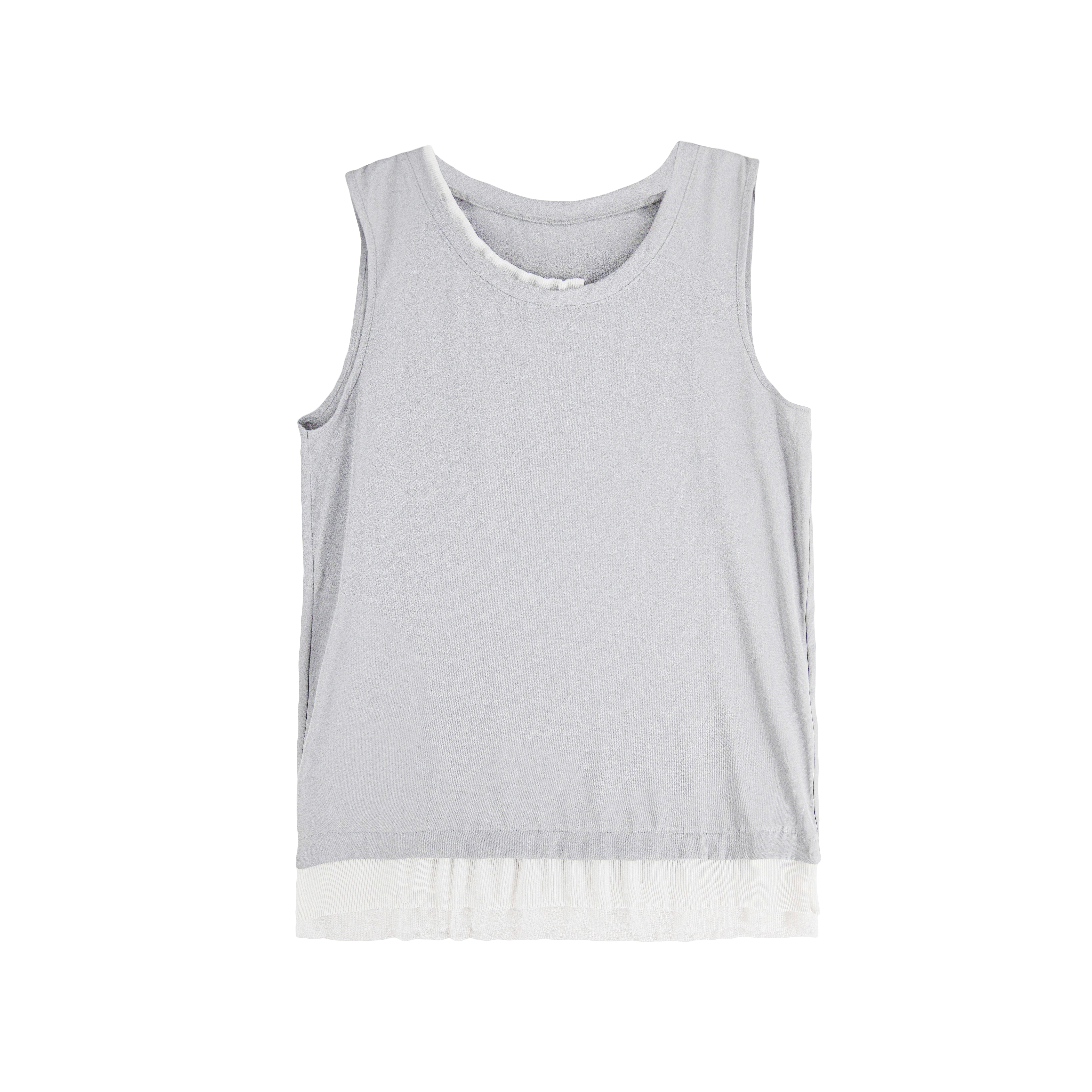 Woven Mix Lace Vest with Hem Details - T055C
