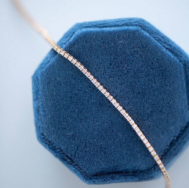 18K Rose Gold Mini 1.1mm Tennis Bracelet