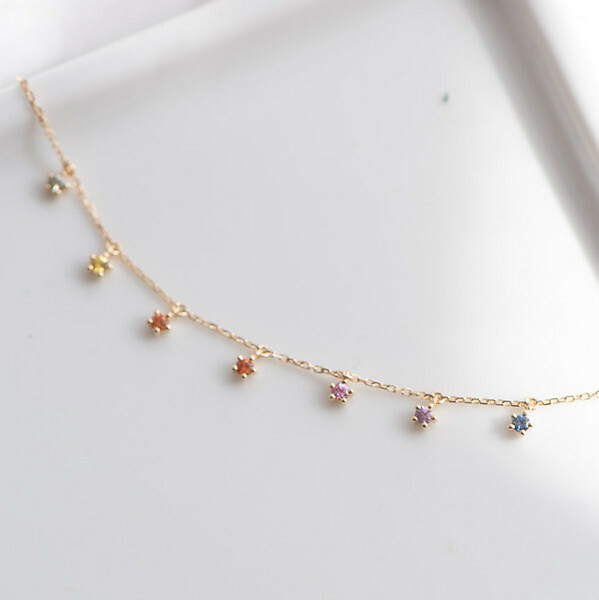 18K Mini Rainbow Sapphire Bracelet