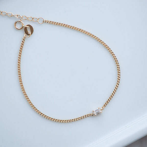 18K Cuba Mini Emerald Solid Gold Diamond Bracelet