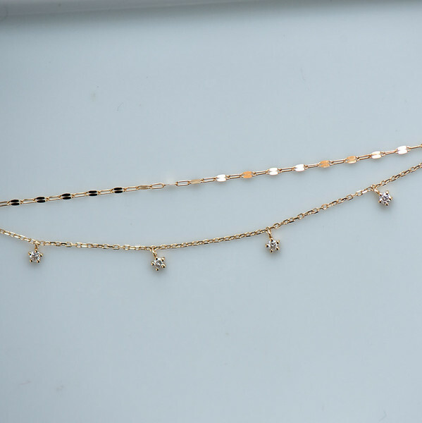 18K Mini Stars Diamond Bracelet With Layer