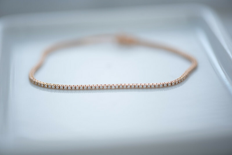 18K Rose Gold Mini 1.1mm Tennis Bracelet