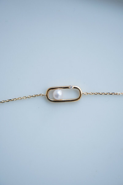 18K Diamond And Akoya Pearl Bracelet