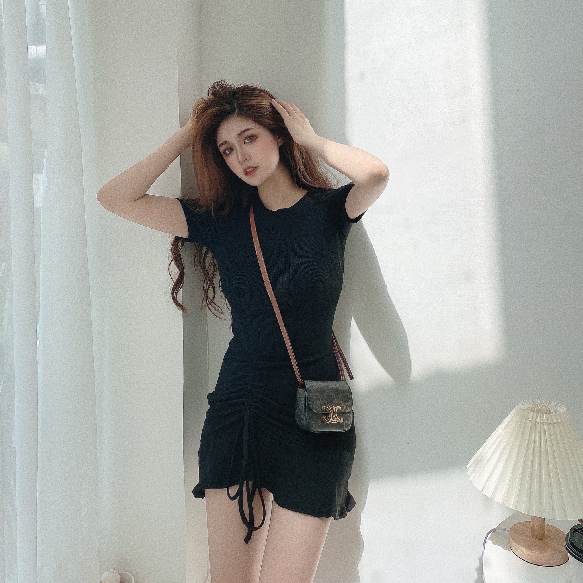 純欲螺紋抽繩魚尾洋裝/三色