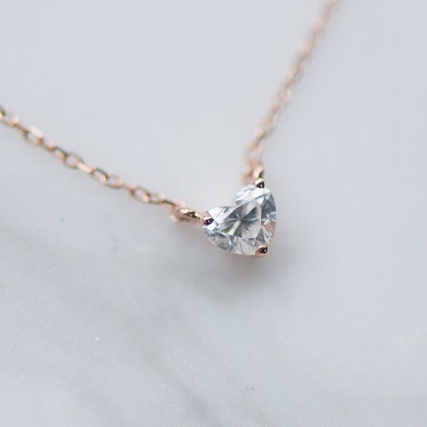 18K 0.20ct Baby Heart Diamond Necklace