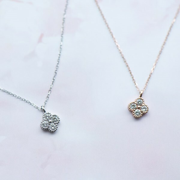 18K Lucky Clover Diamond Necklace