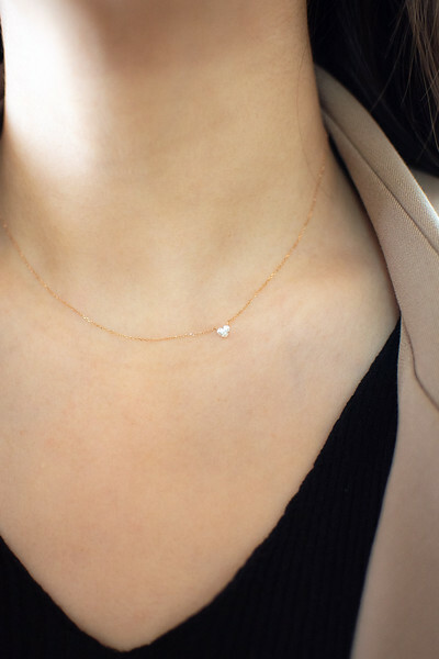 18K 0.20ct Baby Heart Diamond Necklace