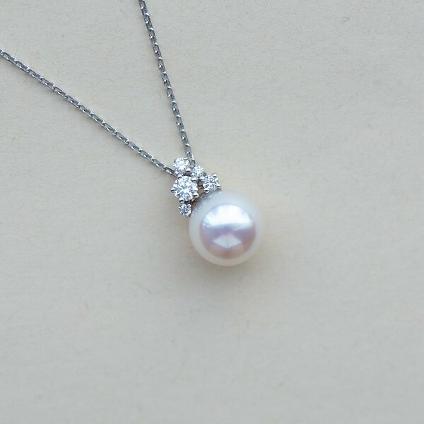 18K Diamond And Akoya Pearl Necklace