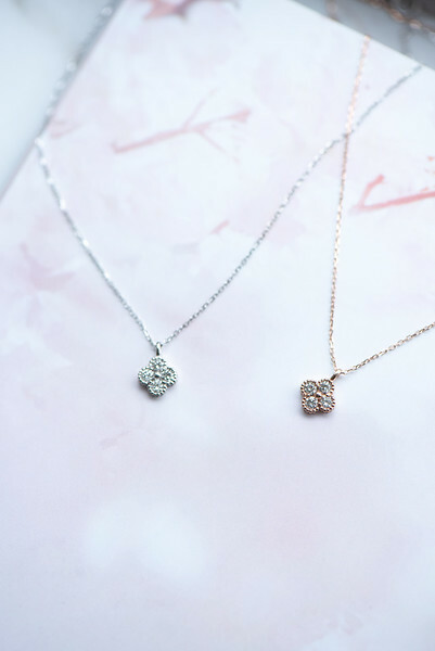 18K Lucky Clover Diamond Necklace