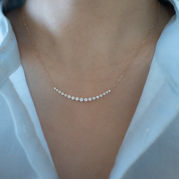 18K Big Smile 1ct Diamond Necklace