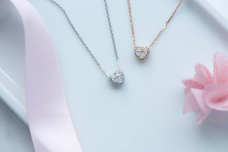 18K Halo Heart Shape Diamond Necklace