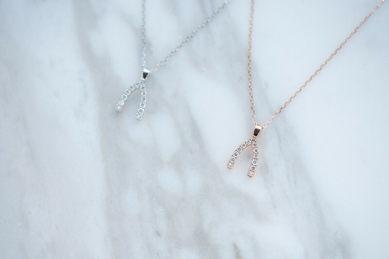 18K Wishbone Diamond Necklace
