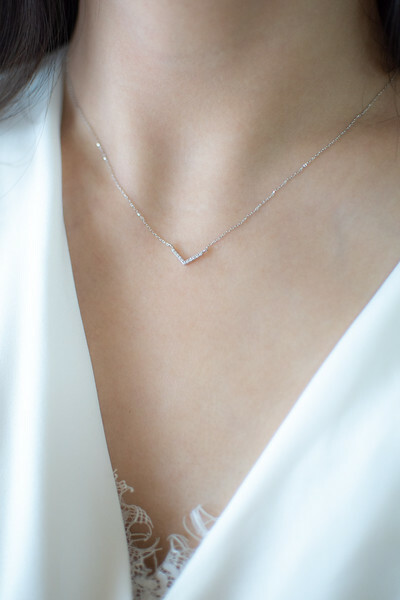 18K Mini V Diamond Necklace