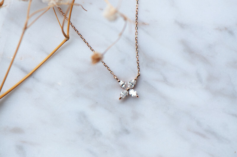 18K Petite Floral Diamond Necklace
