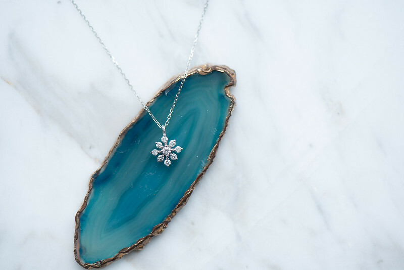 18K Snowflake Diamond Necklace