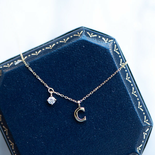 18K Customized Initial Diamond Necklace