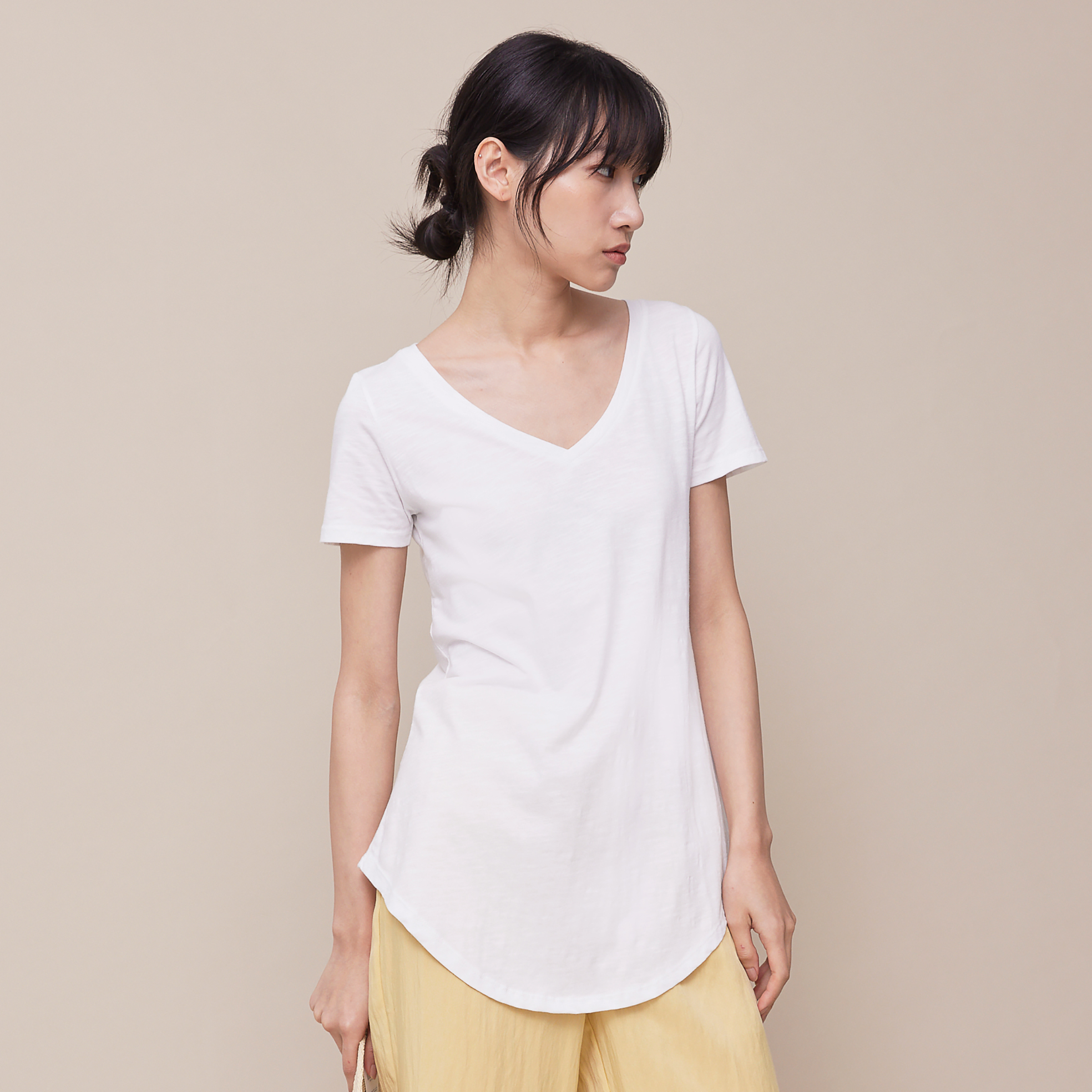 Street Jazz V領長版短袖