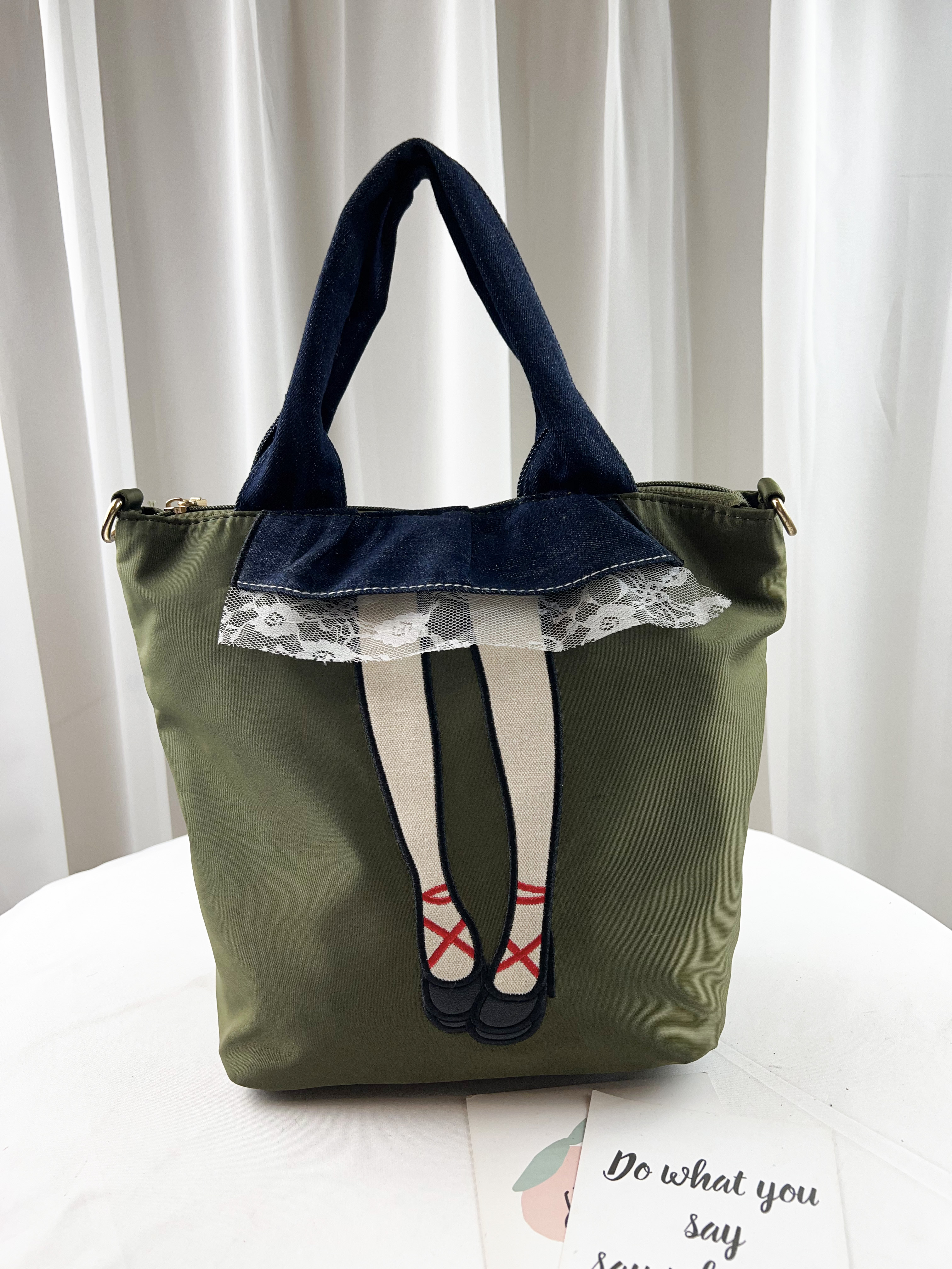 抹茶綠 美腿防潑水手提包 / 側背包  #SM-801