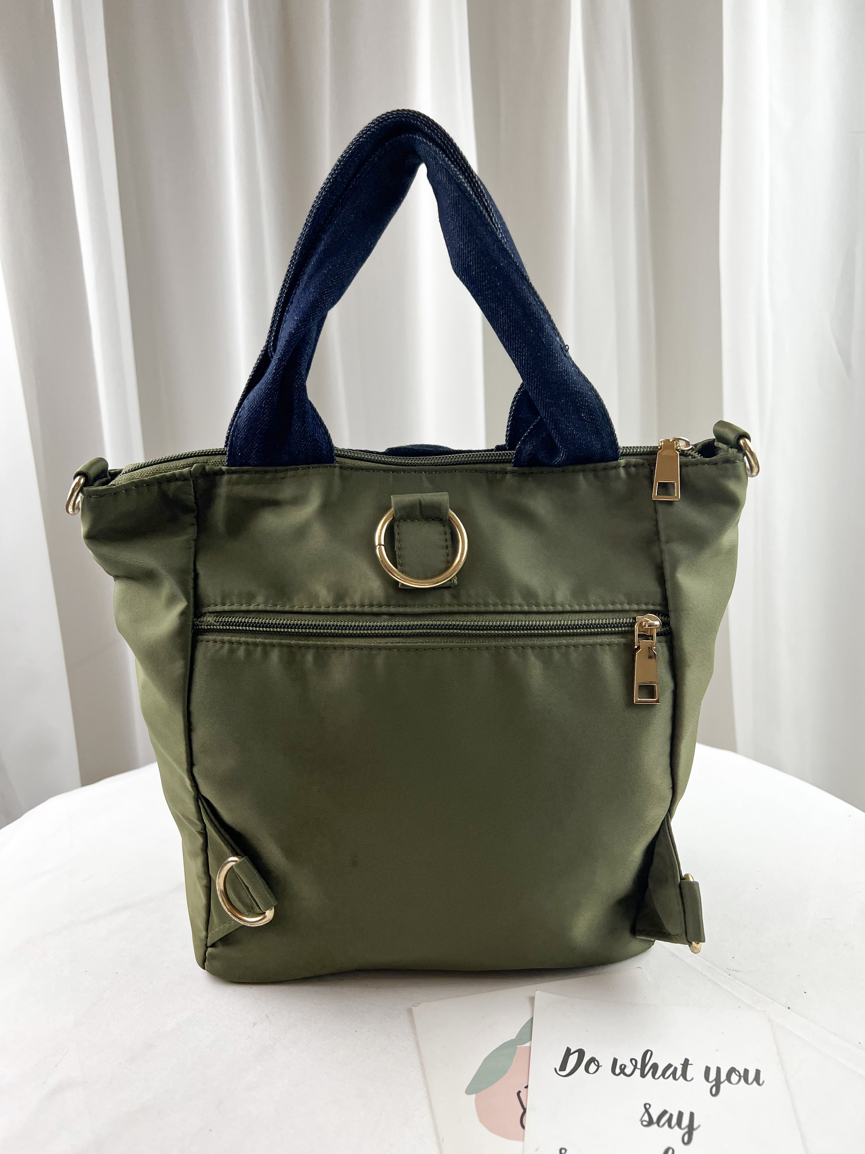 抹茶綠 美腿防潑水手提包 / 側背包  #SM-801