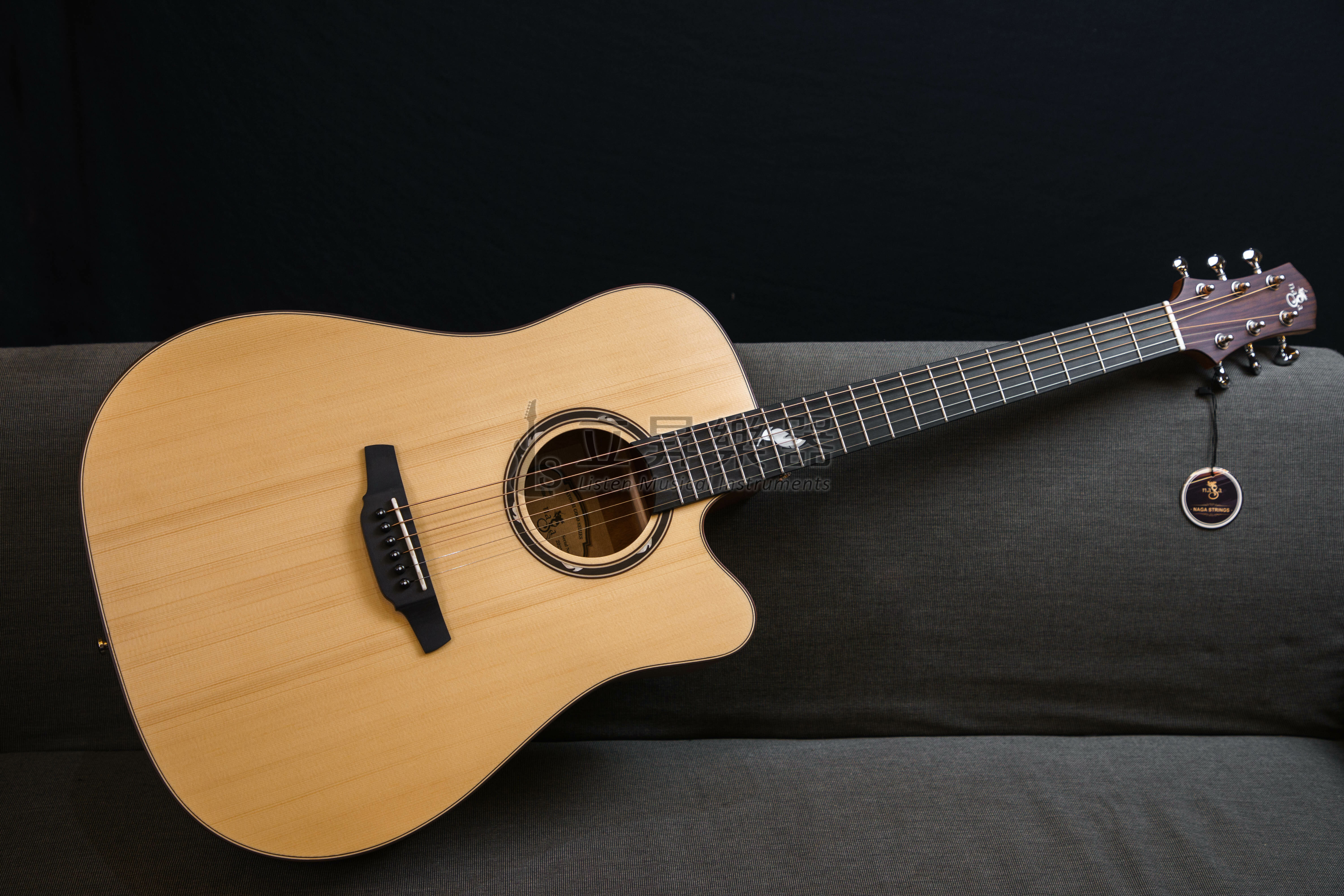 NAGA G-08DC 風系列 伍伍慧代言 英格曼雲杉面板/沙比利側背 面單木吉他 41吋 D桶身缺角 附原廠厚琴袋