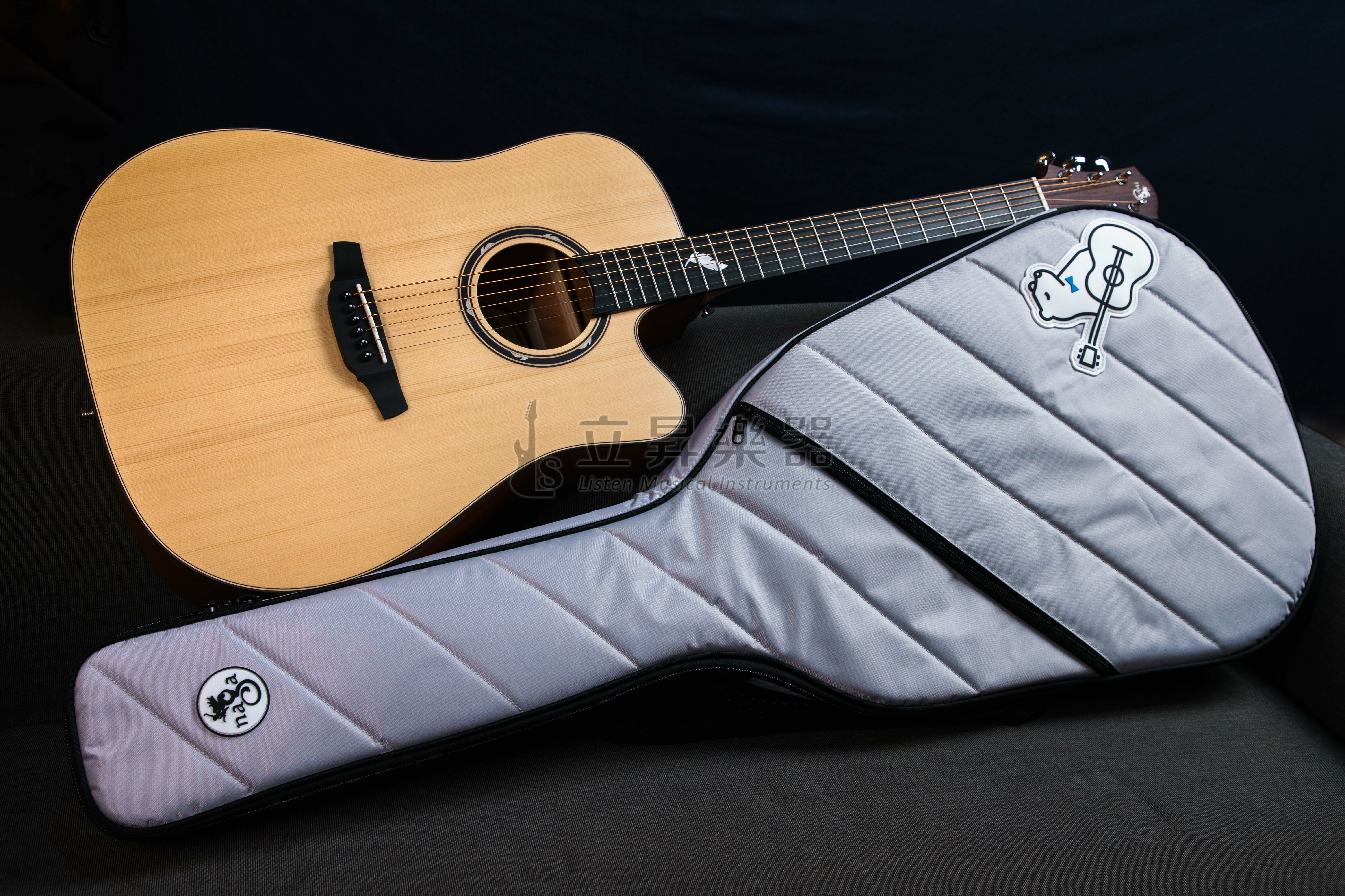 NAGA G-08DC 風系列 伍伍慧代言 英格曼雲杉面板/沙比利側背 面單木吉他 41吋 D桶身缺角 附原廠厚琴袋
