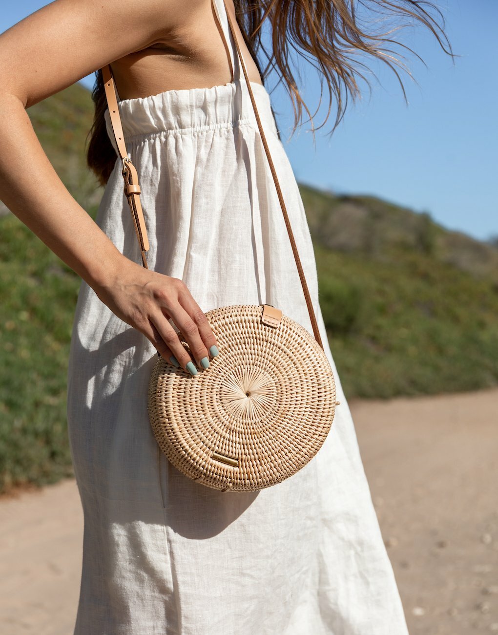 柳藤編織圓肩包｜Mandala Natural｜柬埔寨