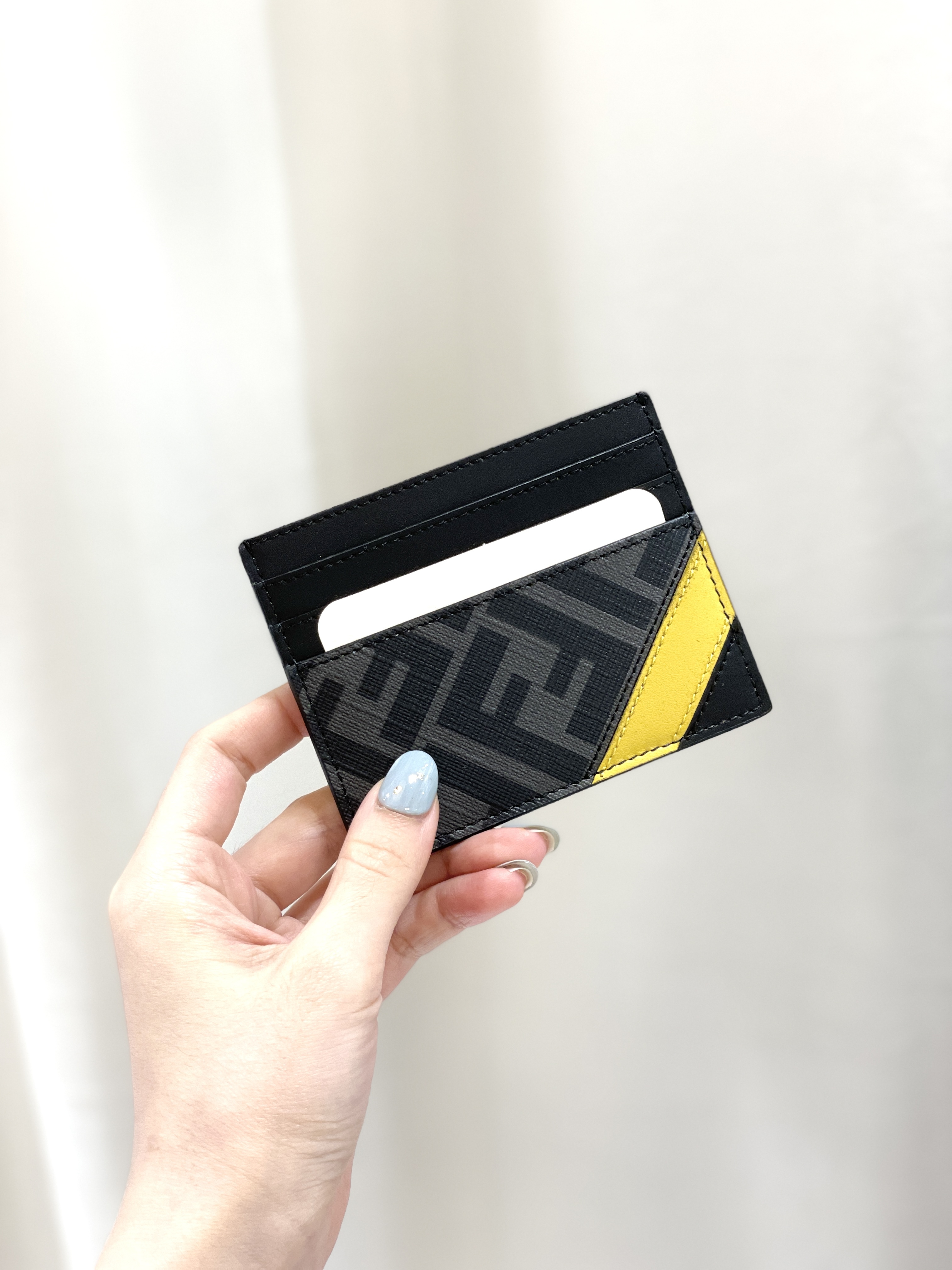 FENDI Grey Fabric Cardholder