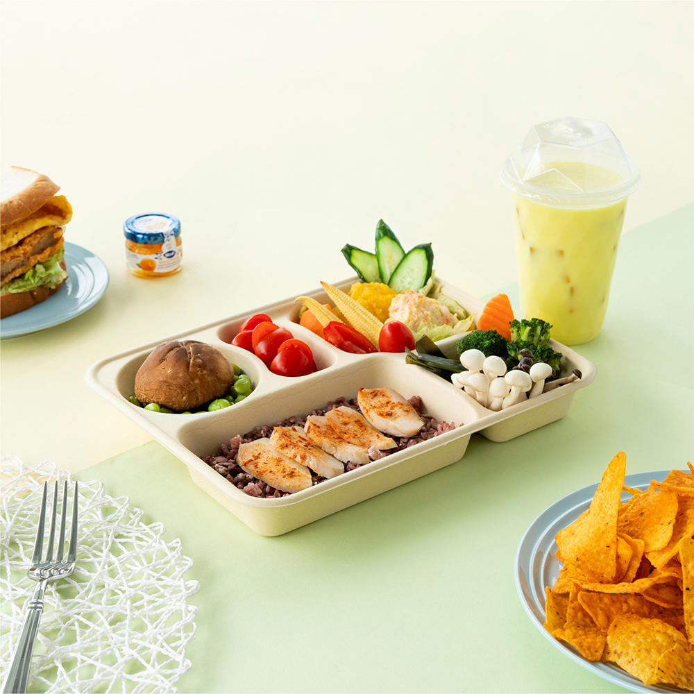 植纖餐盒 五分格 1500ml 5號