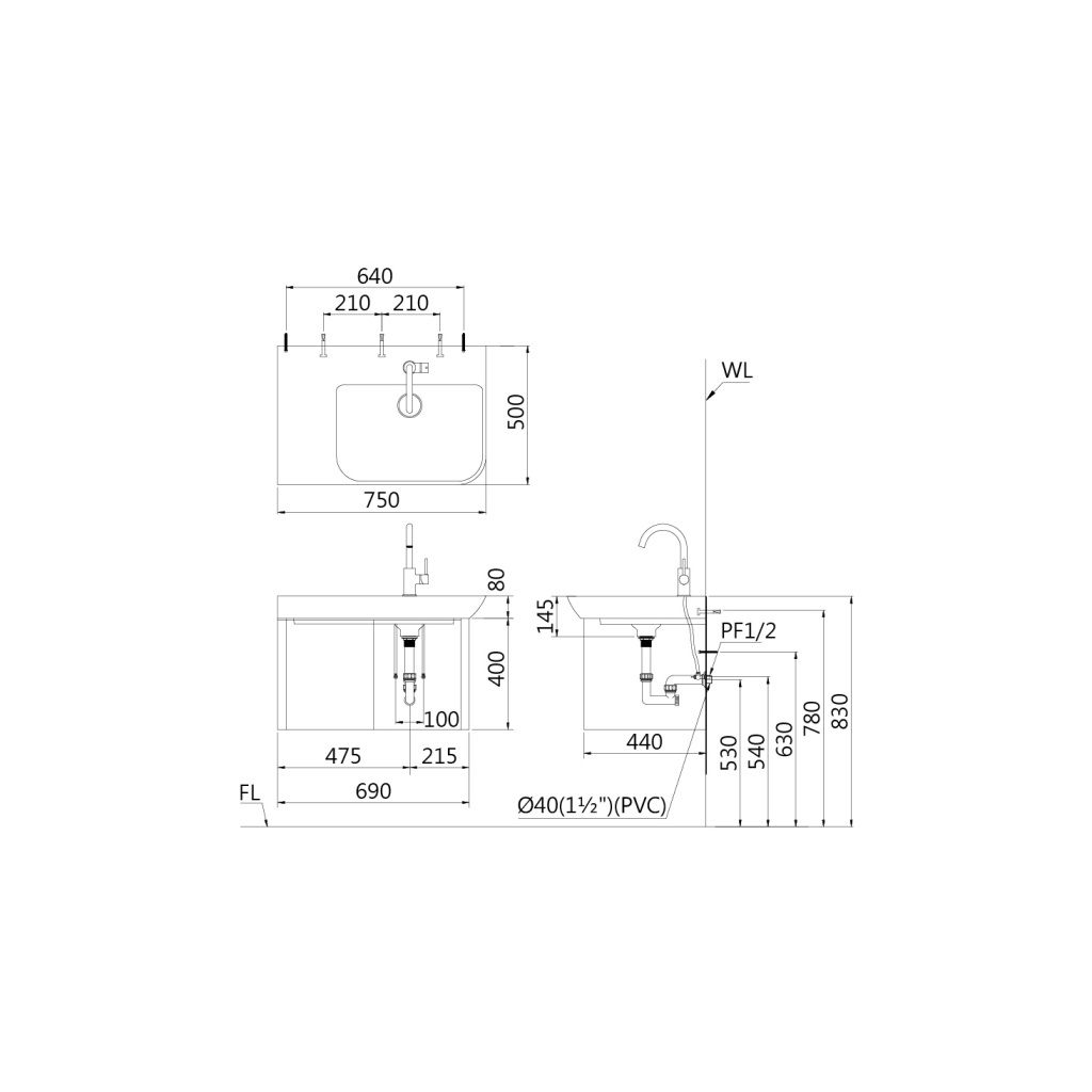 凱撒 面盆浴櫃組推薦型號 LF5374 (LF5374,EH05374A/BT530C)