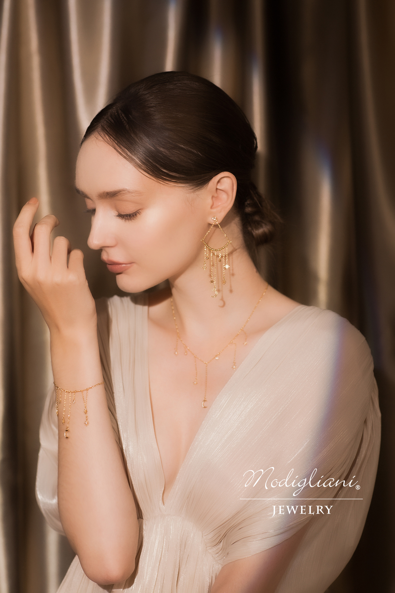 黃銅飾品,黃銅,氣質,仙女,手鍊,星芒,18K金,月亮,流蘇,鋯石