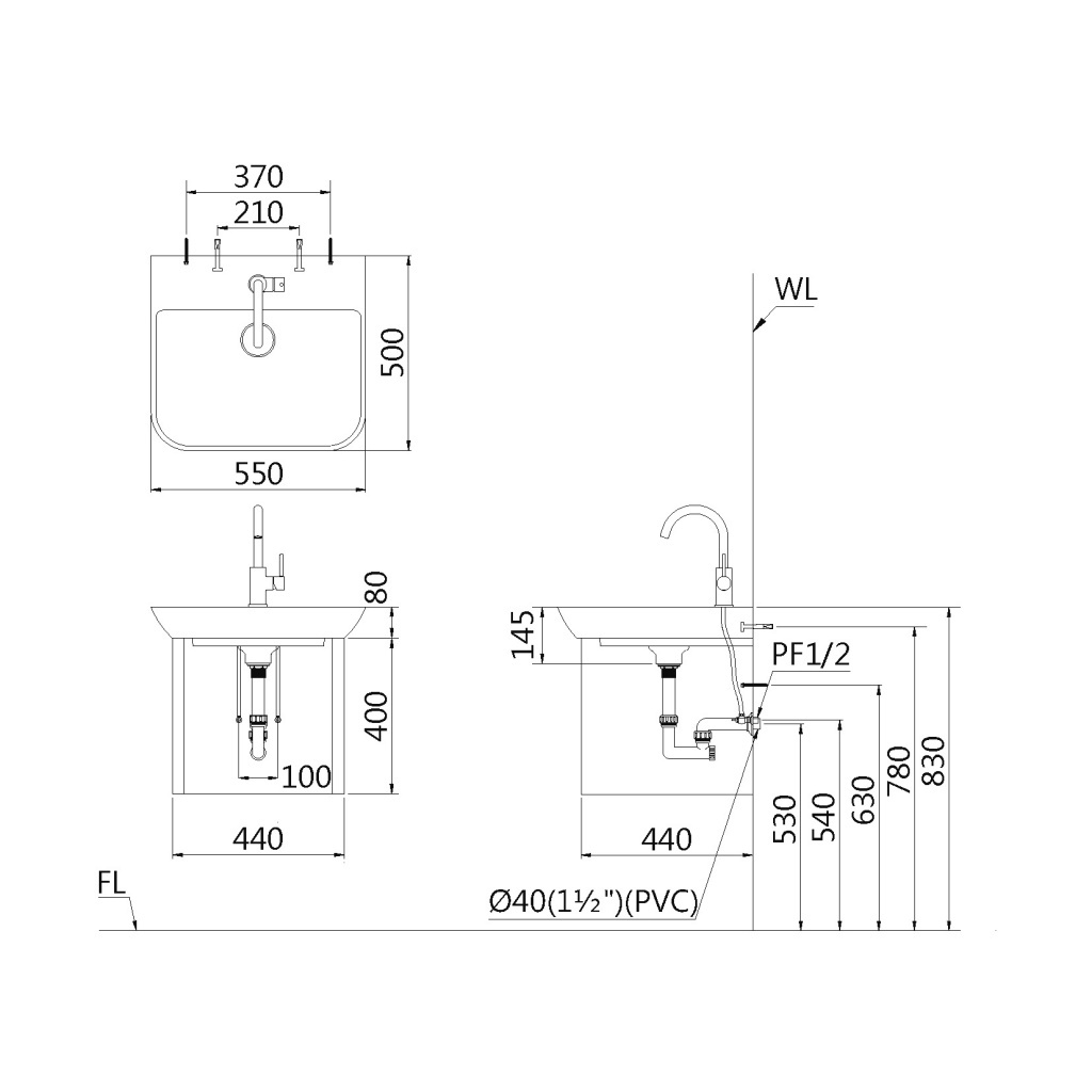 凱撒 面盆浴櫃組推薦型號 LF5370 (LF5370,EH05370A/BT530C)