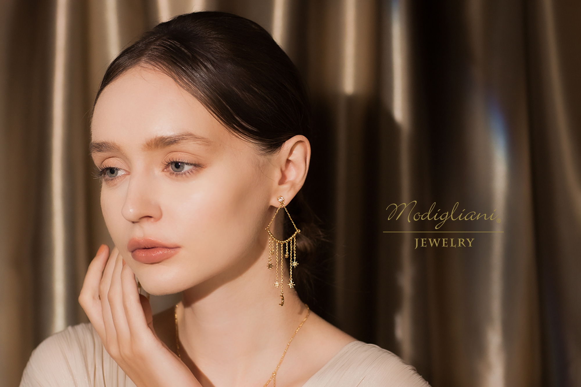 黃銅飾品,黃銅,氣質,仙女,耳環,星芒,18K金,月亮,流蘇,鋯石,垂墜式耳環