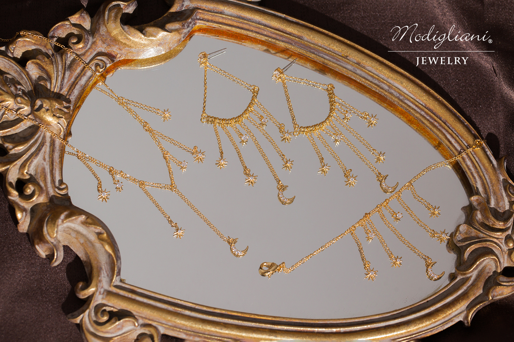 黃銅飾品,黃銅,氣質,仙女,耳環,星芒,18K金,月亮,流蘇,鋯石,垂墜式耳環