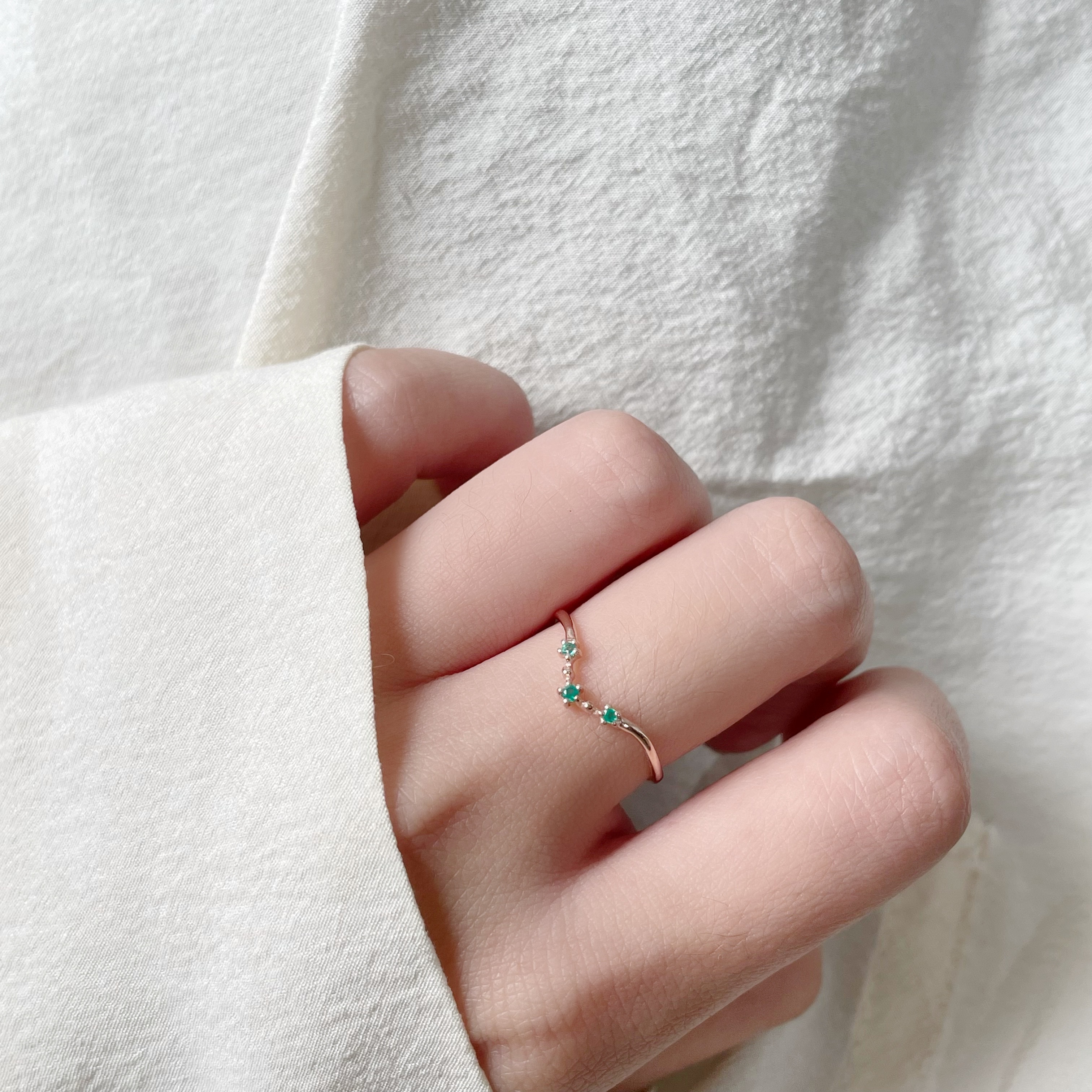 Stardust綠瑪瑙戒指